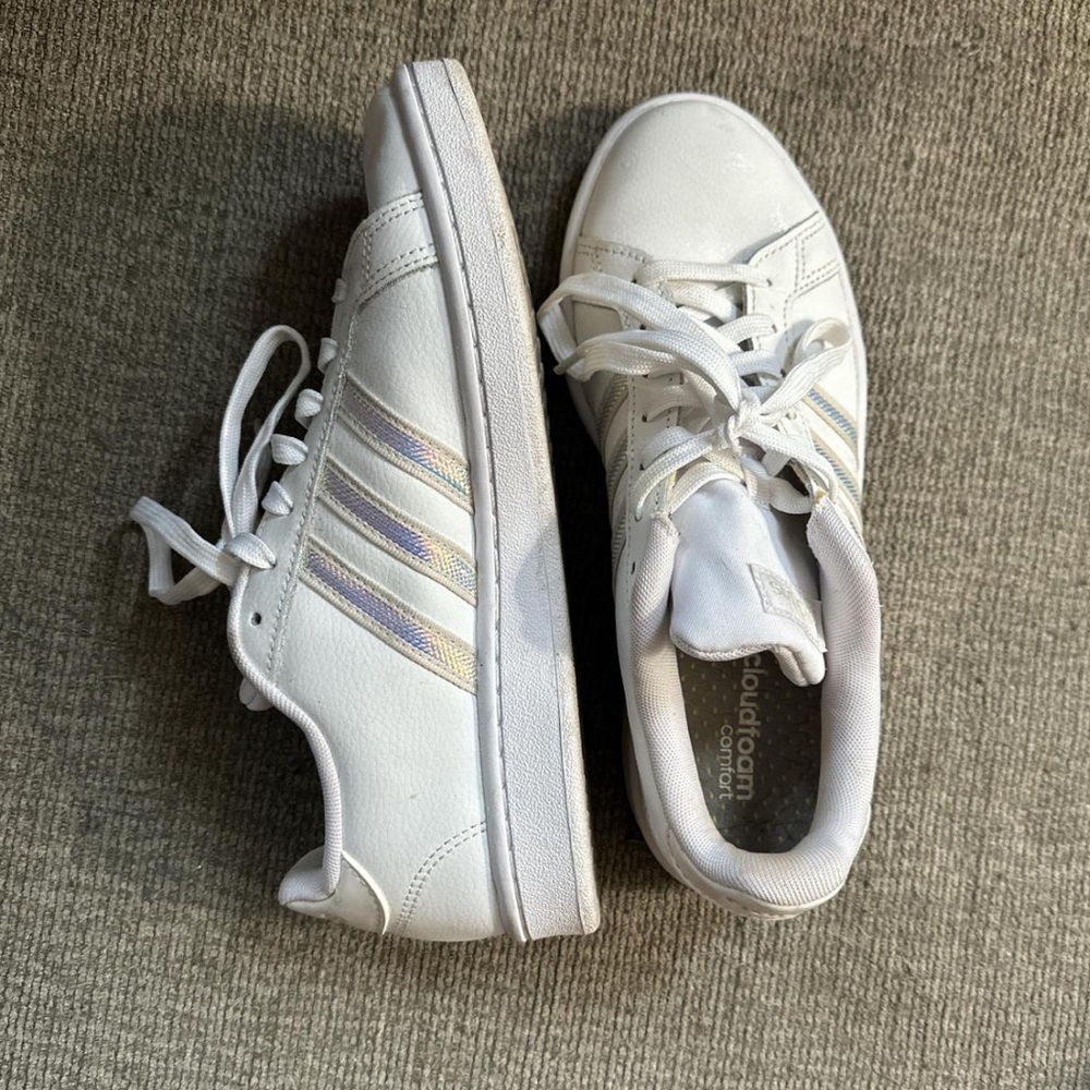 Adidas White Cloudfoam Sneakers - Size 7.5